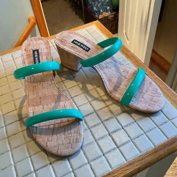 Teal Cork Sandals - Picture 3 of 3